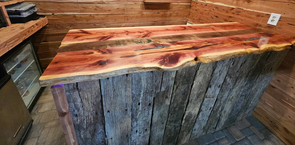 Cedar and Walnut Epoxy Countertop