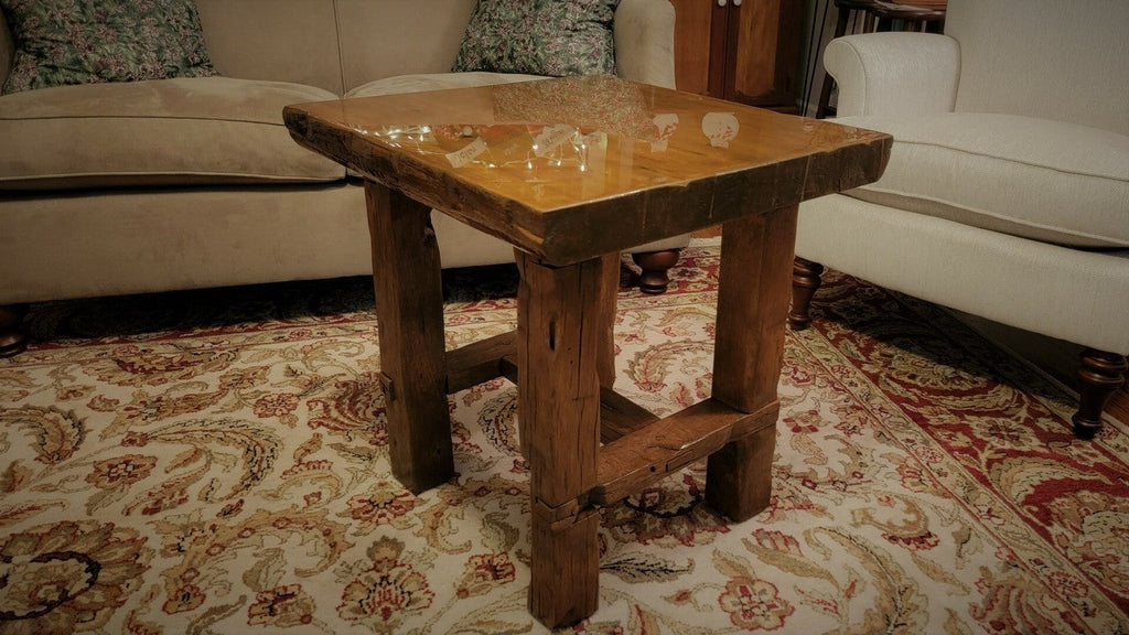 Reclaimed Beam Side Table