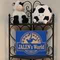 Personalized Soccer Theme Bedroom Decor - Engraved Wooden Name Sign