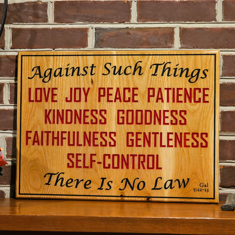 Fruit of the Spirit Wall Art in Red Oak
