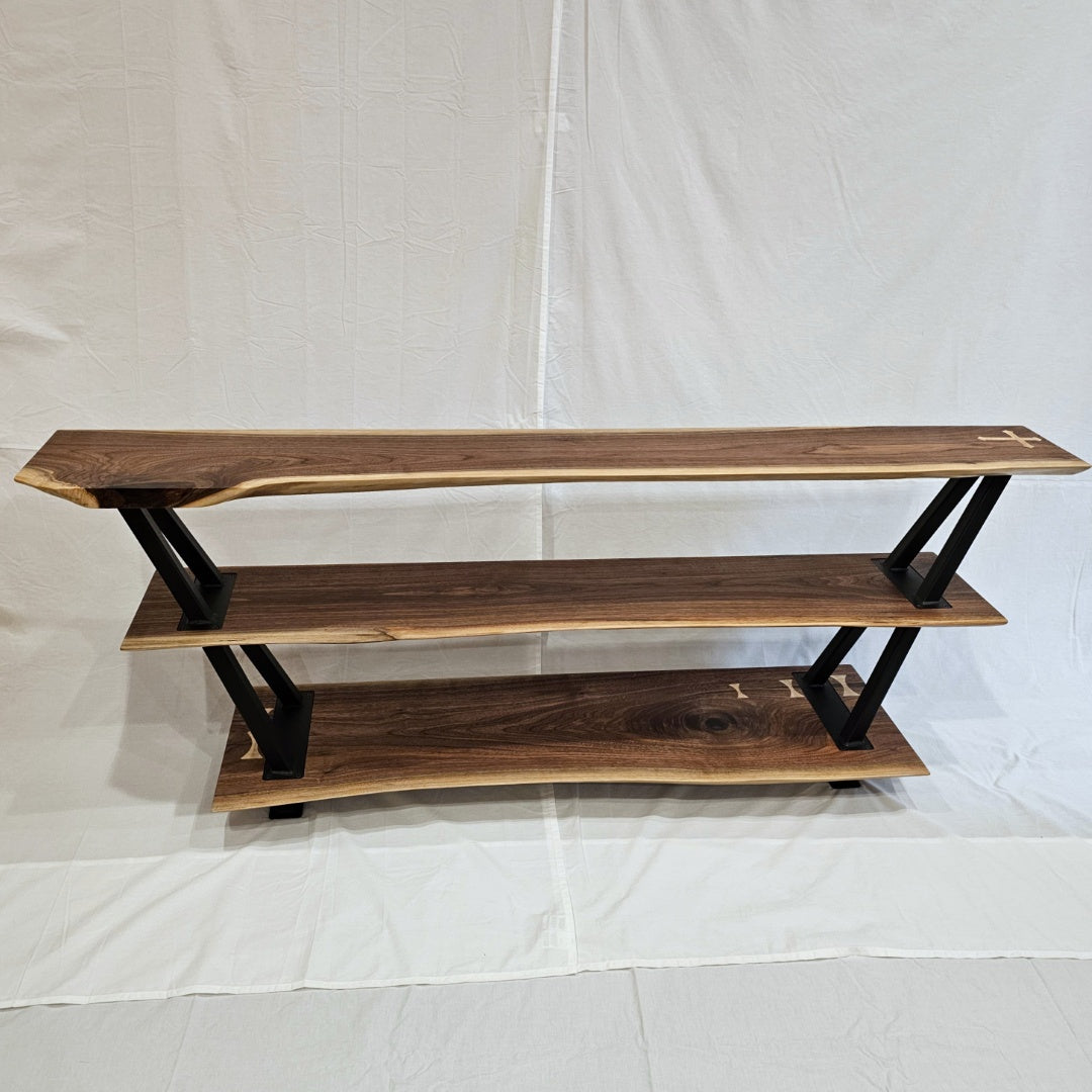 Custom Live-Edge Media Consoles