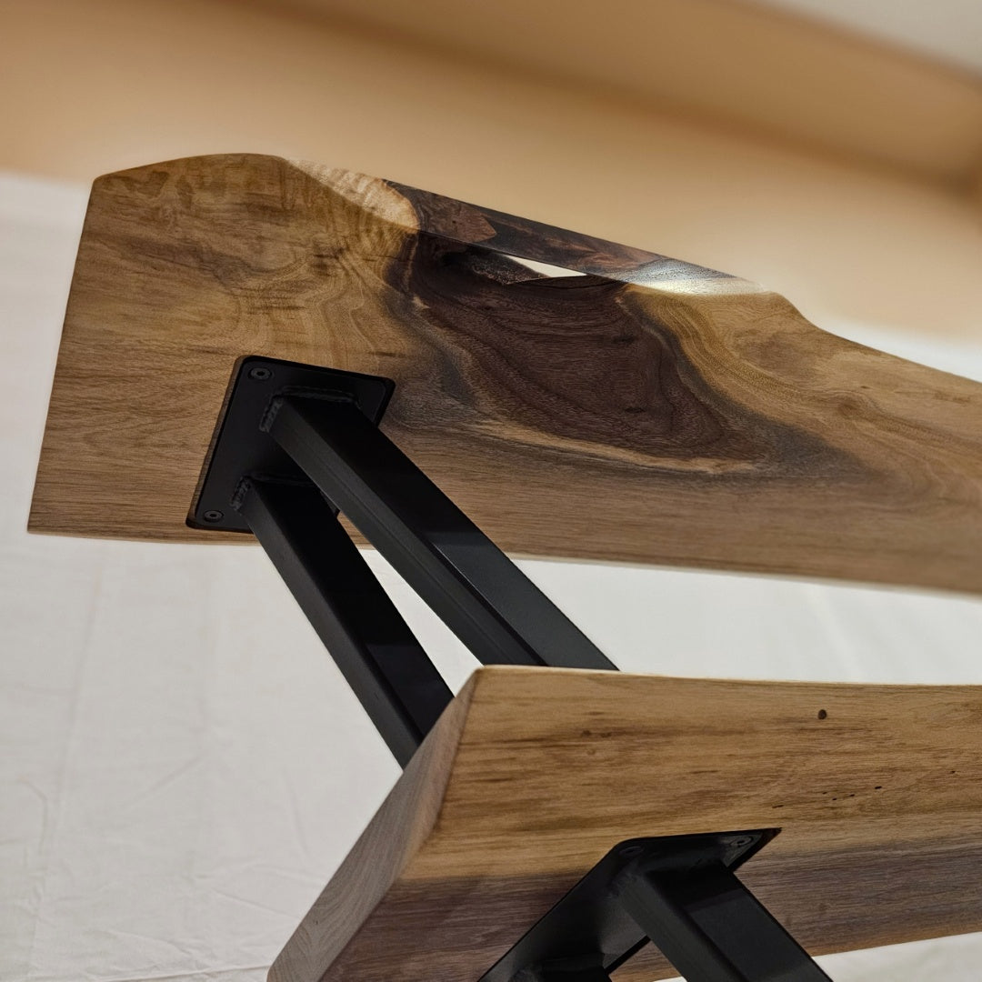 Custom Live-Edge Media Consoles