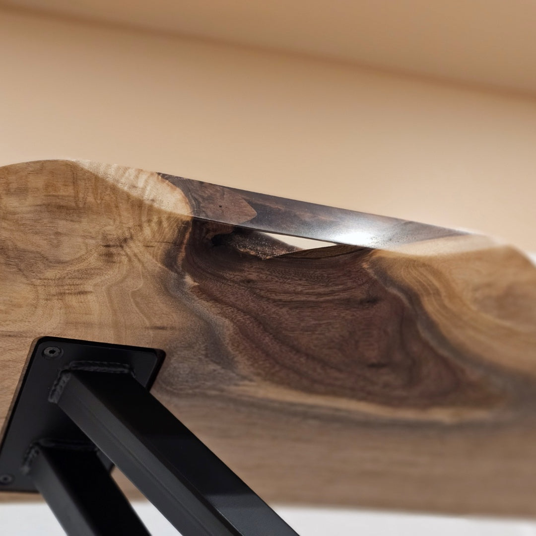 Custom Live-Edge Media Consoles
