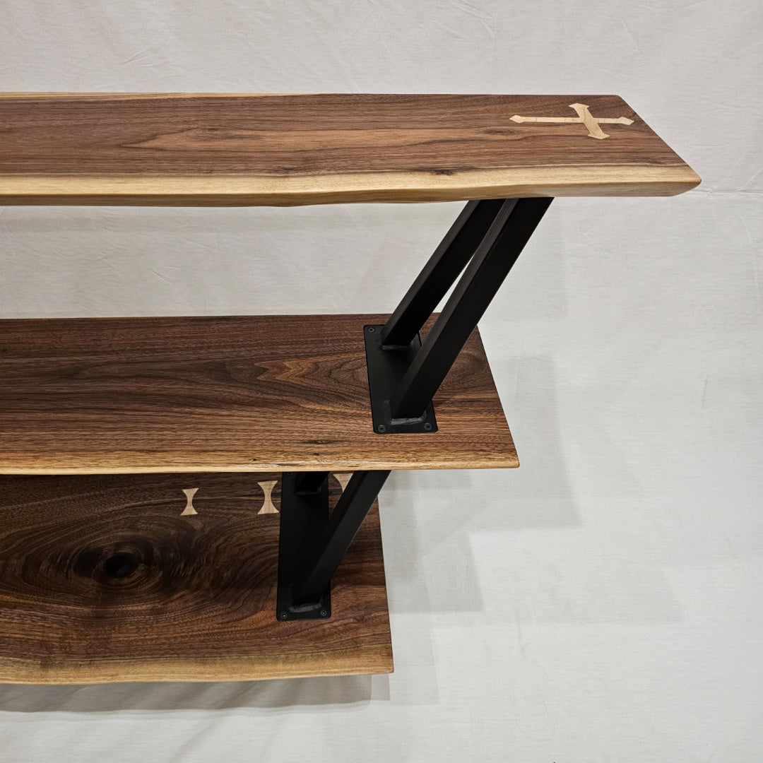 Custom Live-Edge Media Consoles