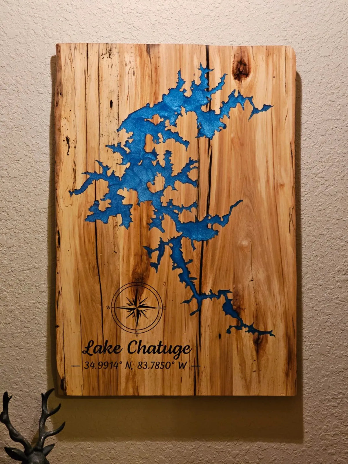 Custom Wood & Epoxy Lake Wall Art