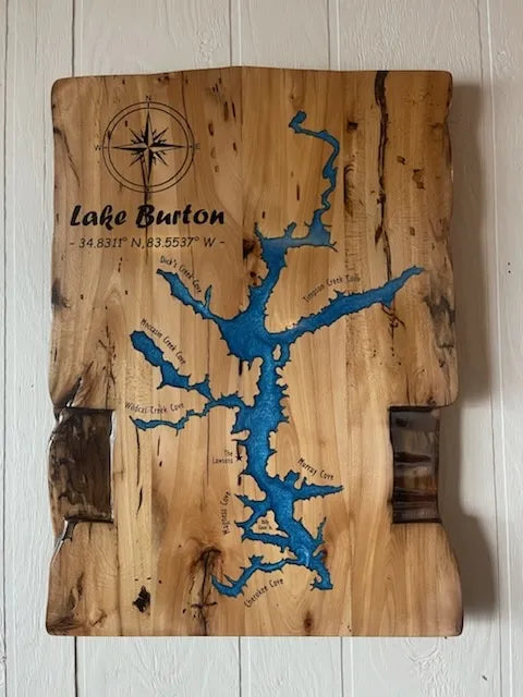 Custom Wood & Epoxy Lake Wall Art