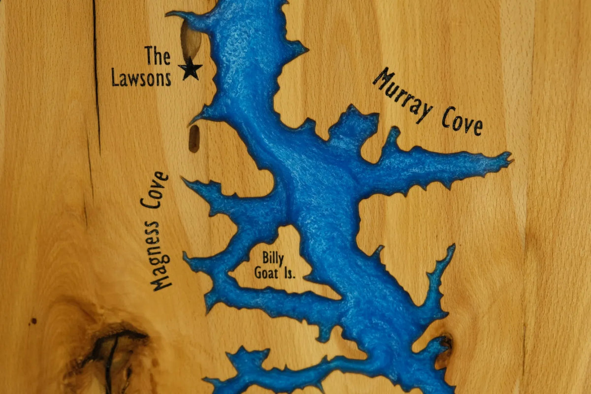 Custom Wood & Epoxy Lake Wall Art