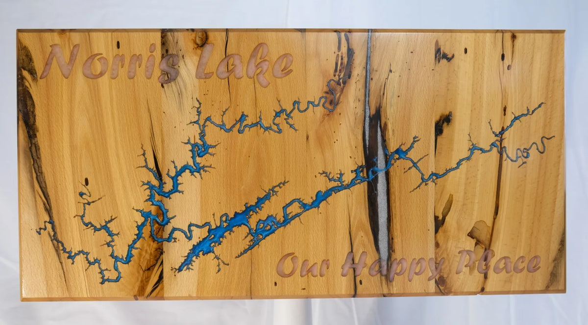 Custom Wood & Epoxy Lake Wall Art