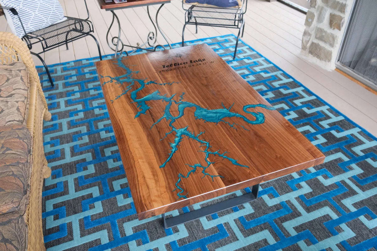 Custom Wood & Epoxy Inlay Table Top