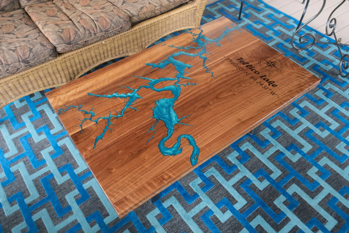 Custom Wood & Epoxy Inlay Table Top