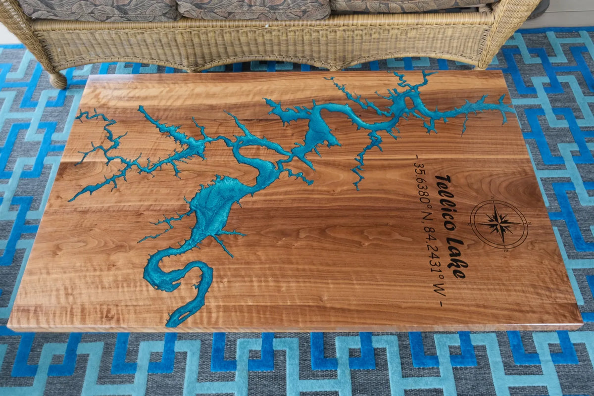 Custom Wood & Epoxy Inlay Table Top
