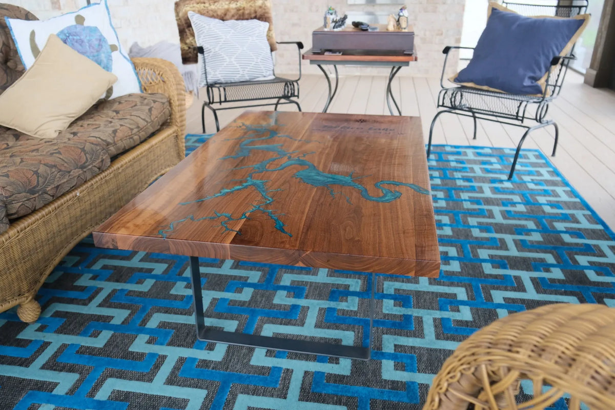 Custom Wood & Epoxy Inlay Table Top