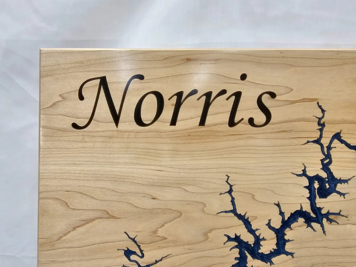 Norris Lake in Epoxy on Maple