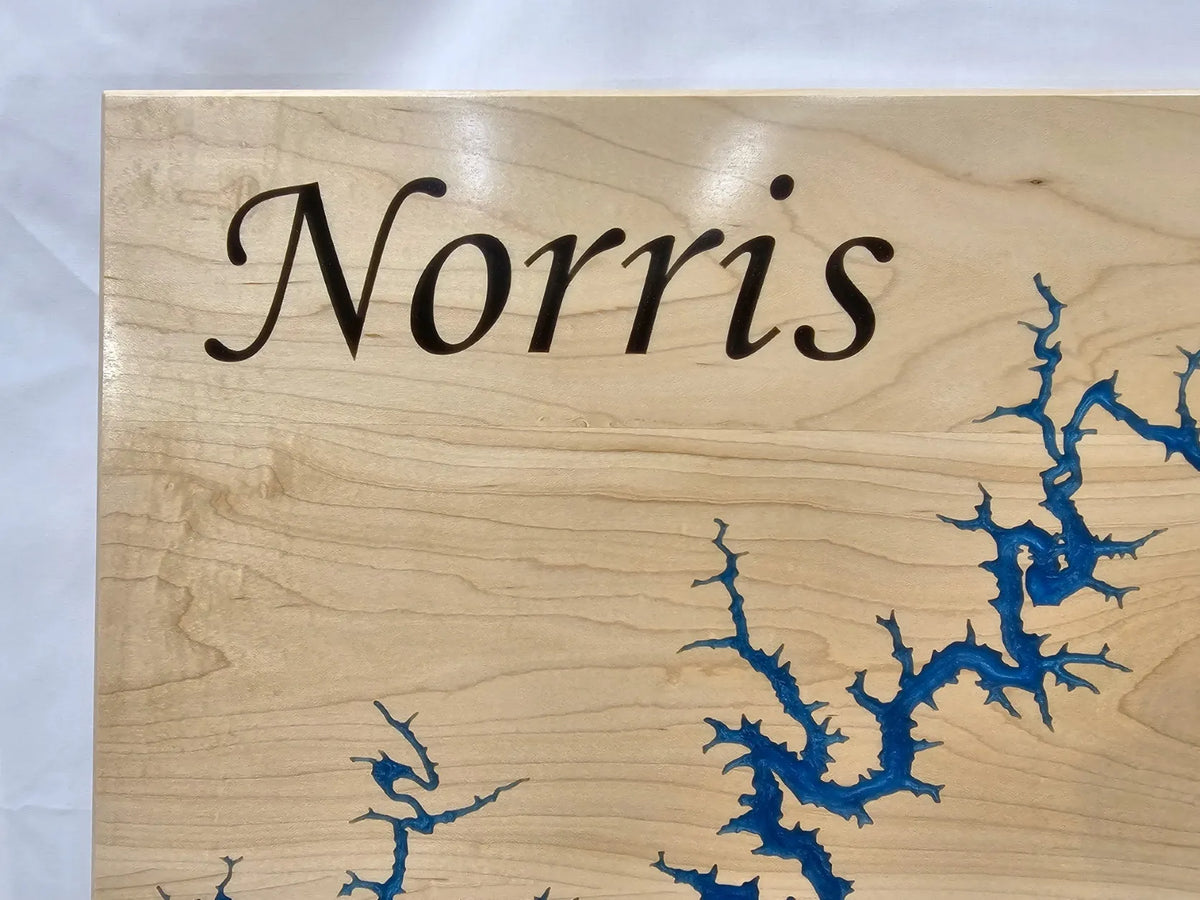 Norris Lake in Epoxy on Maple