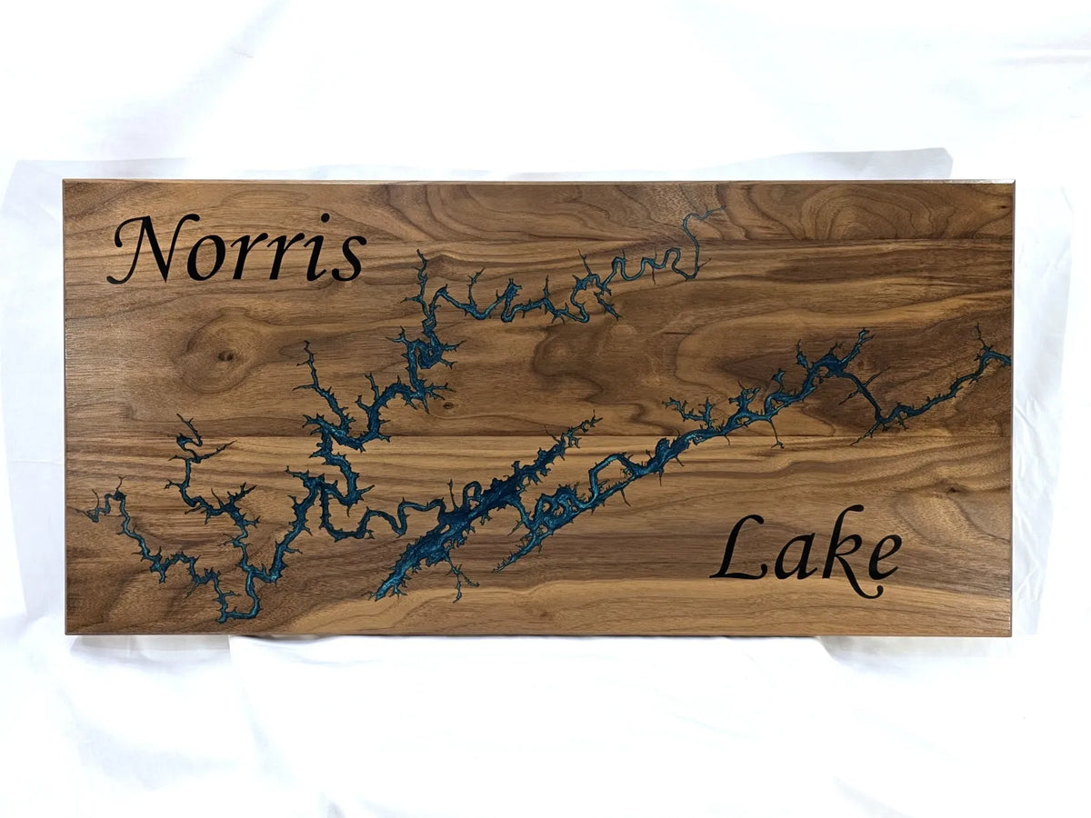 Norris Lake in Epoxy on Walnut