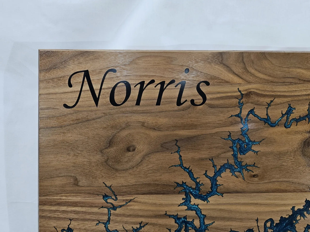 Norris Lake in Epoxy on Walnut