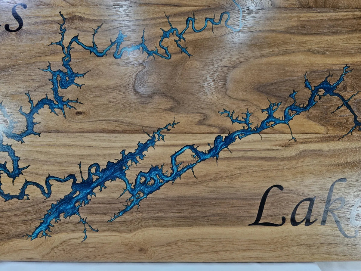 Norris Lake in Epoxy on Walnut
