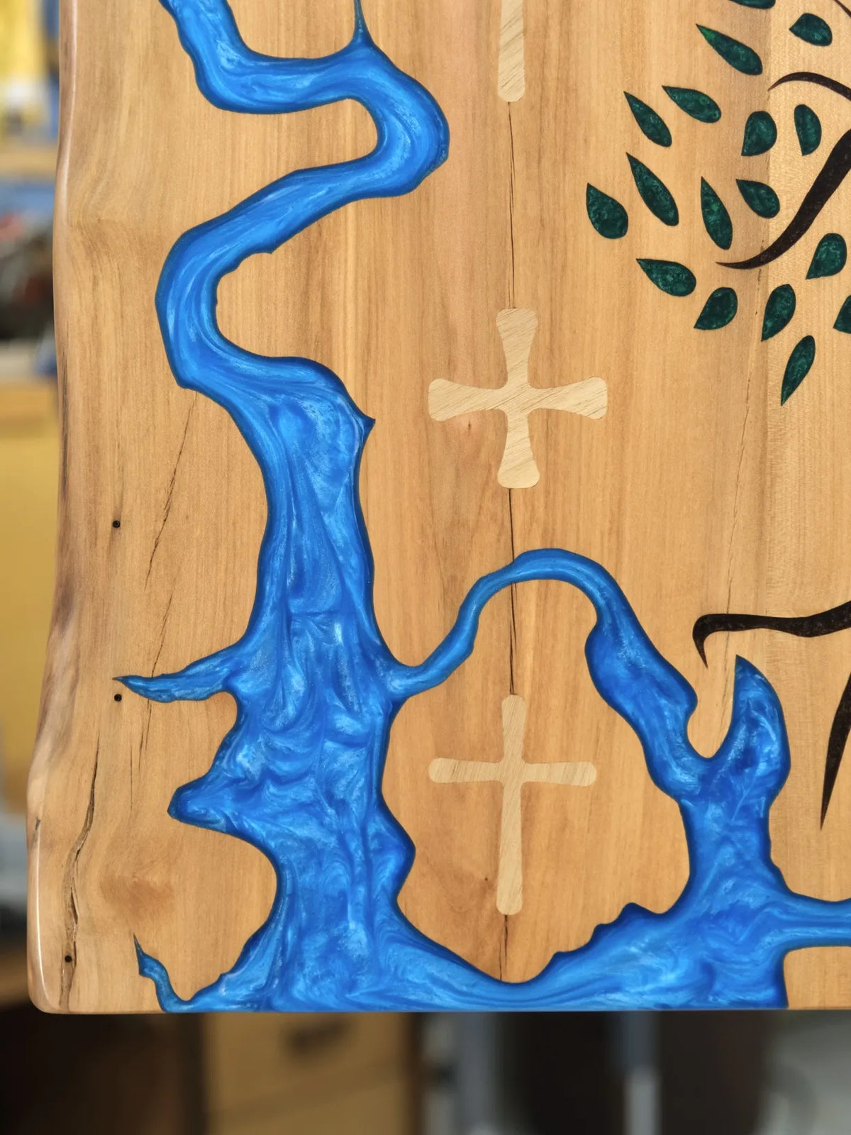Wooden Sign with Epoxy Inlay Inspired by Psalm 1