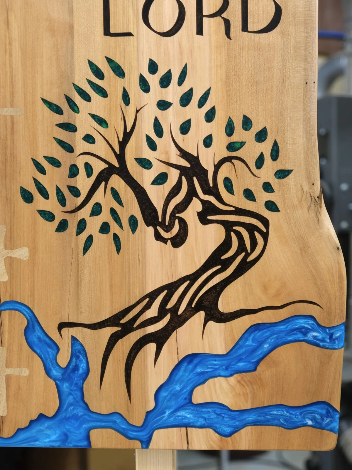 Wooden Sign with Epoxy Inlay Inspired by Psalm 1