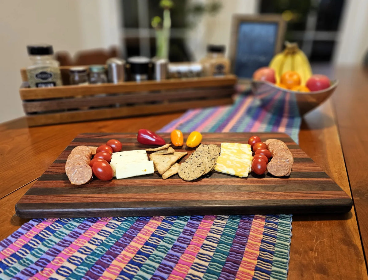 Large Walnut and Bubinga Cutting, Charcuterie & Serving Board